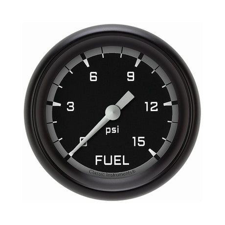 Classic Instruments Autocross Gray 2 5/8" Fuel Pressure Gauge, 15 psi - AX345GBPF