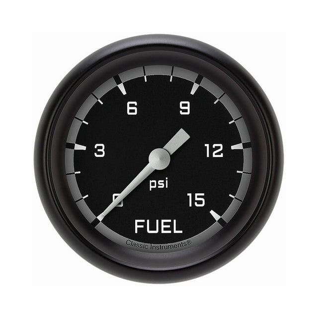 Classic Instruments Autocross Gray 2 5/8" Fuel Pressure Gauge, 15 psi - AX345GBPF
