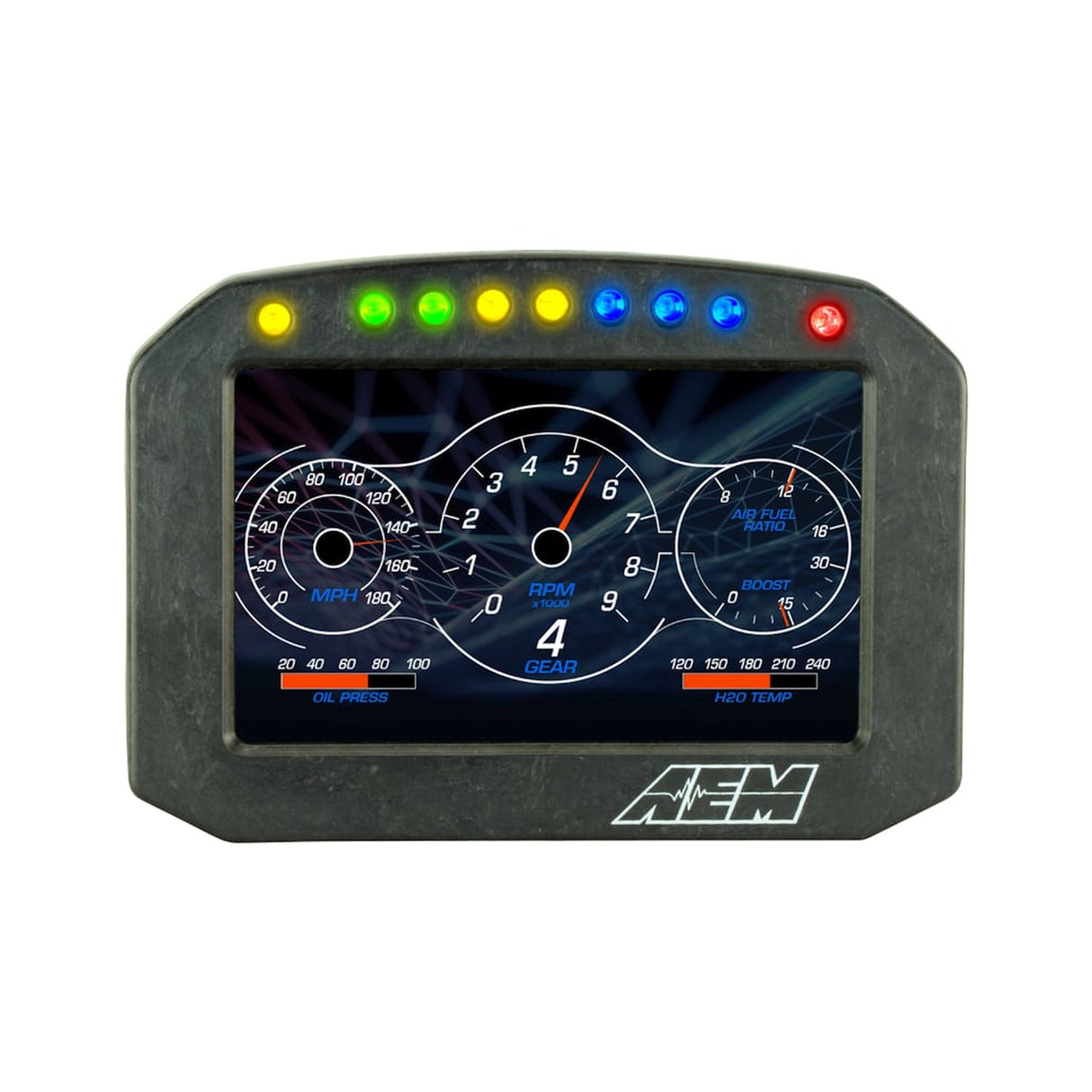 AEM CD-5FLG Carbon Flat Panel Logging Display with Internal GPS - 30-5603F