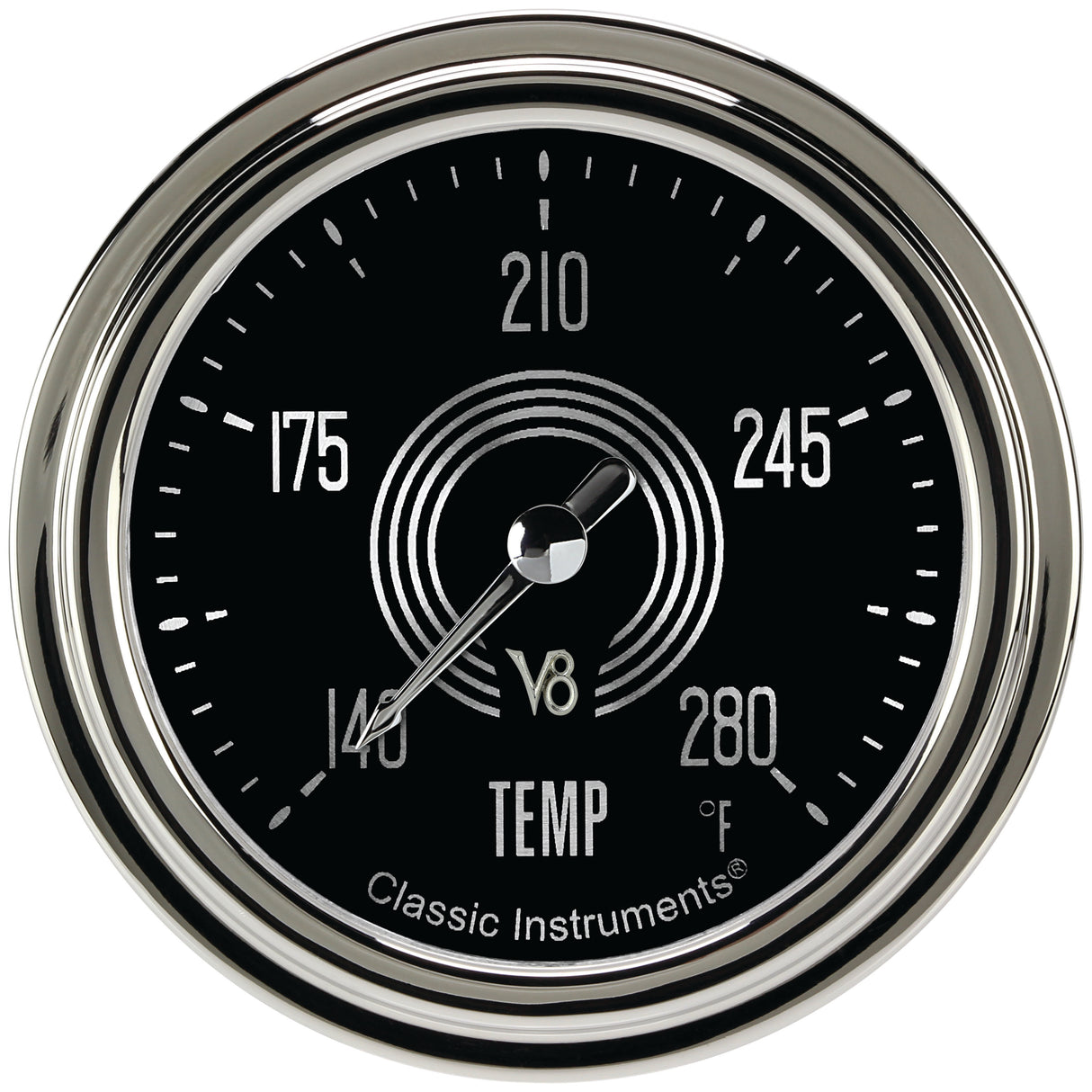 Classic Instruments V8 Speedster 2-5/8" Full Sweep Water Temperature Gauge - V8SR326SLC-12