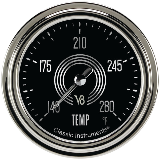 Classic Instruments V8 Speedster 2-5/8" Full Sweep Water Temperature Gauge - V8SR326SLC-12