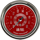 Classic Instruments V8 Red Steelie 2 5/8" Air Fuel Ratio Gauge - V8RS394SLC