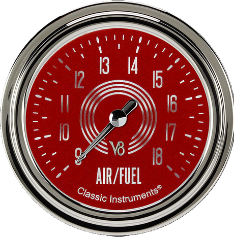 Classic Instruments V8 Red Steelie 2 5/8" Air Fuel Ratio Gauge - V8RS394SLC