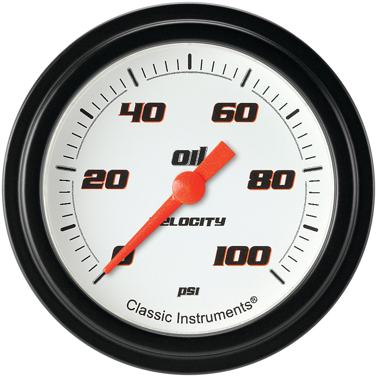 Classic Instruments Velocity White 2-5/8" Oil Pressure Gauge - VS381WBLF
