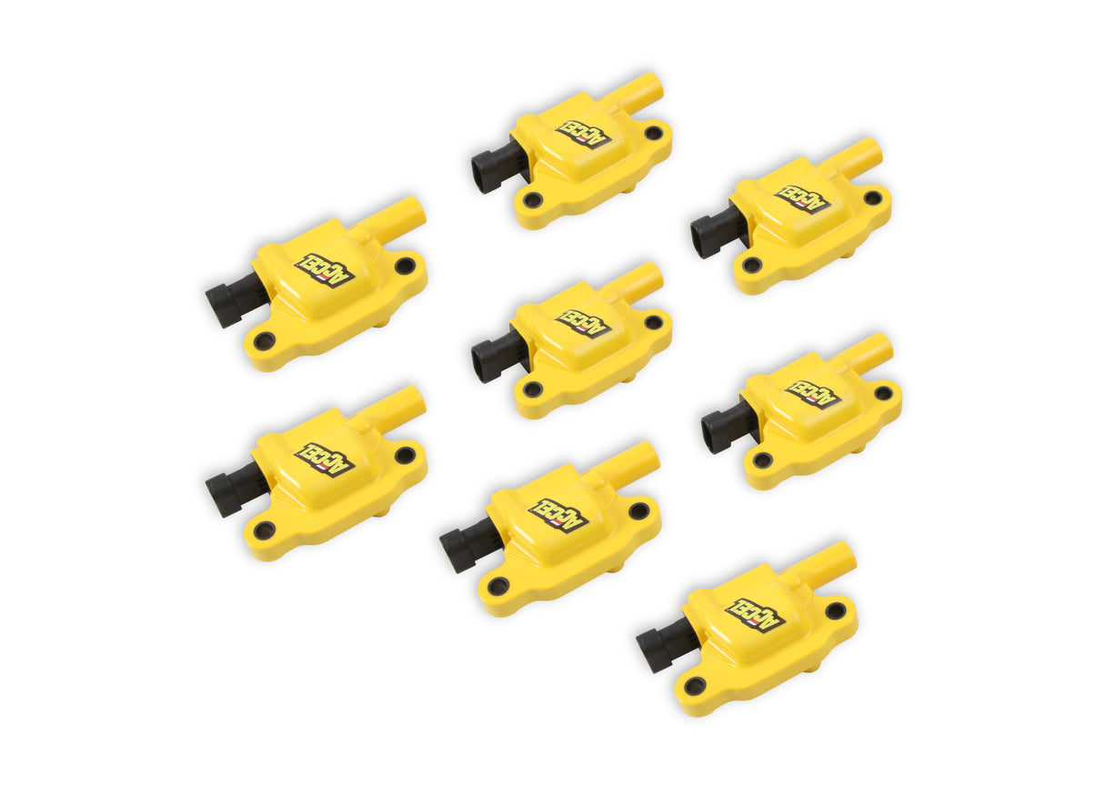 ACCEL Ignition Coils - SuperCoil GM LS2/LS3/LS7 engines, yellow, 8-pack - 140043-8