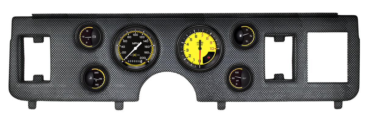 Classic Instruments 79-86 MUSTANG AUTO CROSS YELLOW 6ga SET-FORD - CDMU79AXY01CF