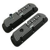 Scott Drake 289 Aluminum Valve Covers Black Powder Coat - 6A582-289