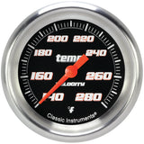 Classic Instruments Velocity Black 2-5/8" Full Sweep Water Temp Gauge - VS326BAPF-04