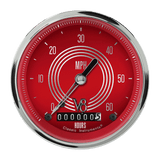 Classic Instruments V8 Red Steelie 3 3/8" Low Speed Speedometer - LSV8RS