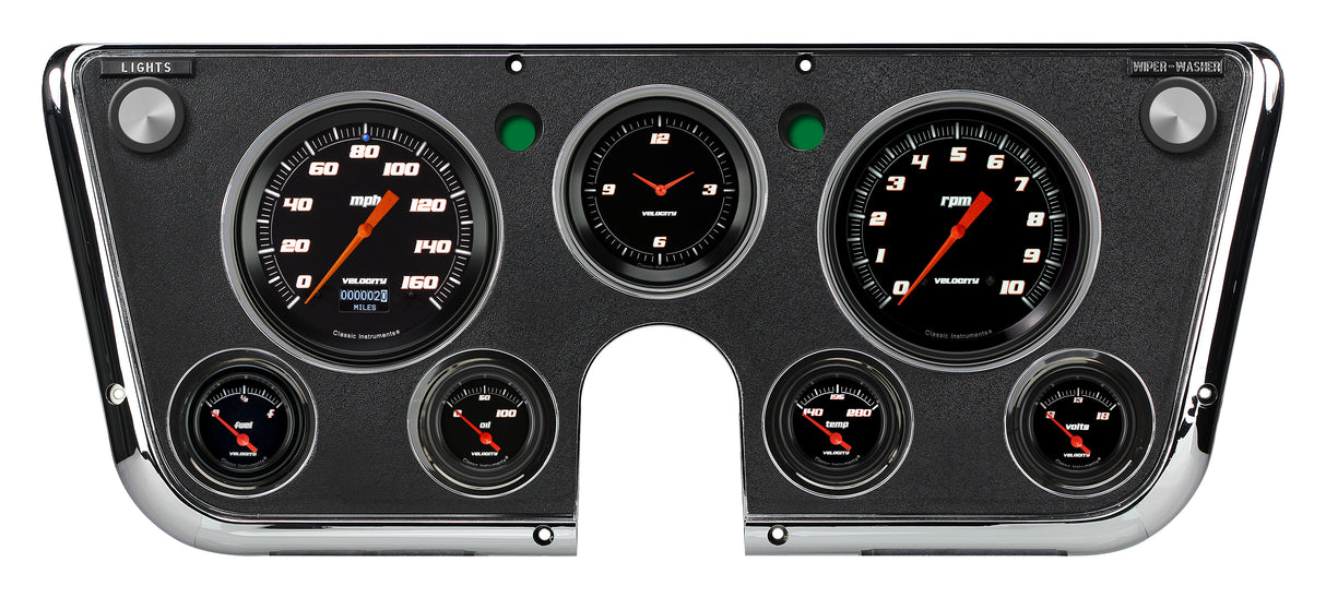Classic Instruments Velocity Black 1967-72 Chevy truck - CT67DVSB