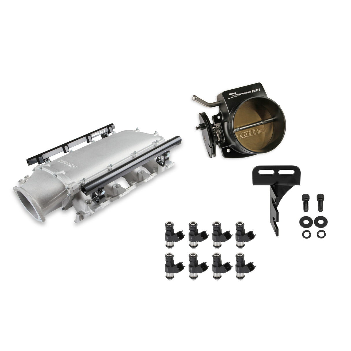 Holley EFI LS1 (Cath) Ultra Lo-Ram Natural Kit with 102mm TB and 42lb injectors - 300-621-42K