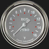 Classic Instruments Silver Gray 2 5/8" Exhaust Gas Temp. Gauge - SG398SLF