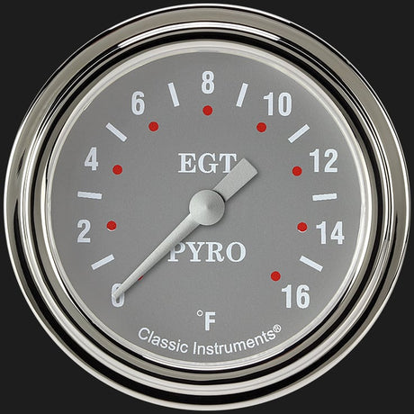 Classic Instruments Silver Gray 2 5/8" Exhaust Gas Temp. Gauge - SG398SLF