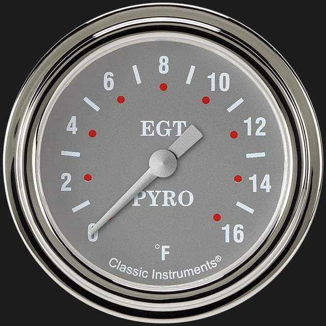 Classic Instruments Silver Gray 2 5/8" Exhaust Gas Temp. Gauge - SG398SLF