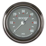 Classic Instruments Silver Gray 2-1/8" Boost Gauge (60 PSI) - SG143SLF