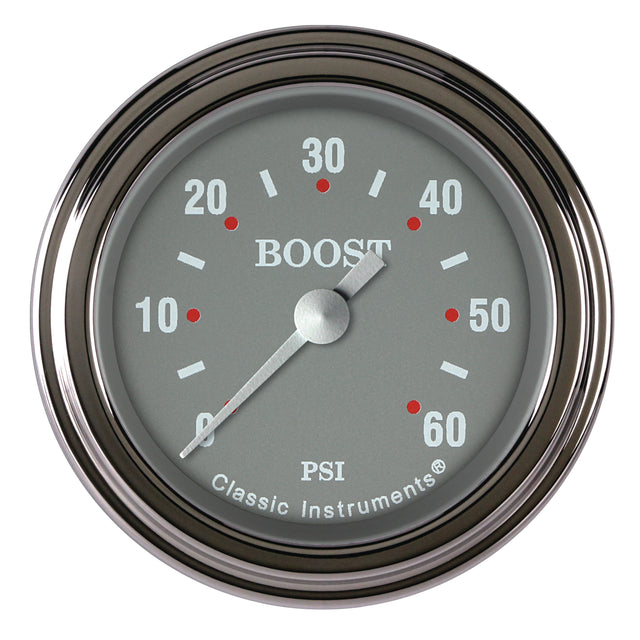 Classic Instruments Silver Gray 2-1/8" Boost Gauge (60 PSI) - SG143SLF