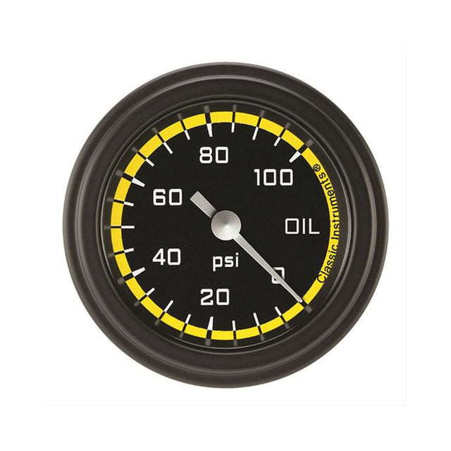 Classic Instruments Autocross Yellow 2 1/8" Oil Pressure Gauge - AX181YBLF