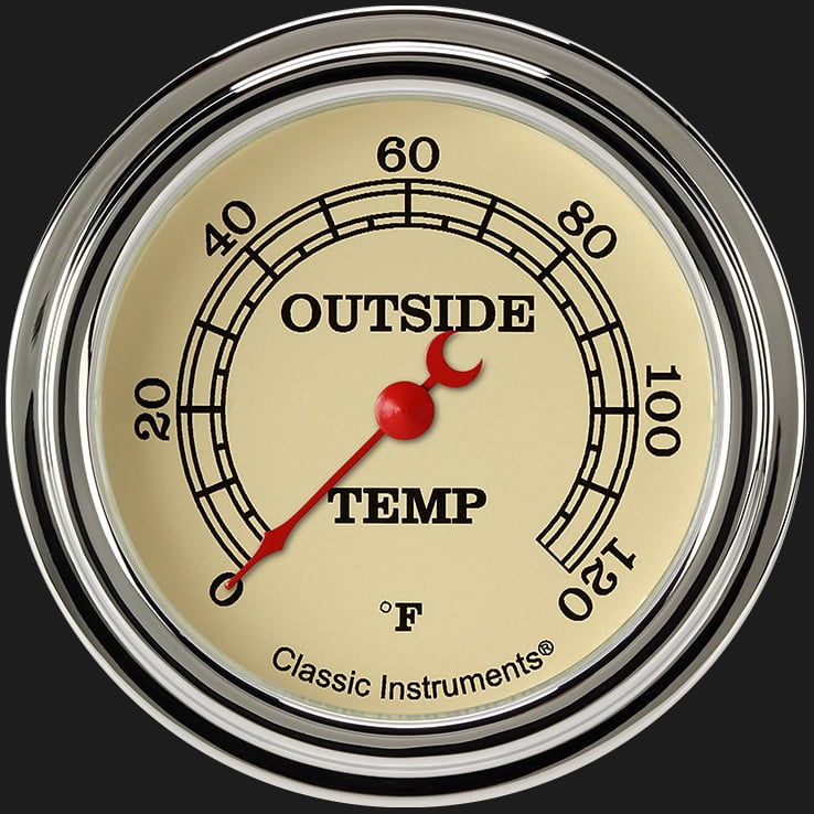 Classic Instruments Vintage 2 5/8" Outside Air Temp Gauge - VT399SLF