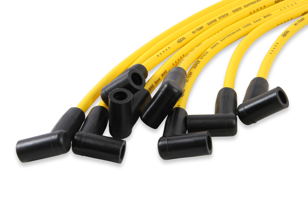 ACCEL Spark Plug Wire Set - Super Stock Graphite Core 8mm - Chevy / GMC 454 - Yellow - 4071