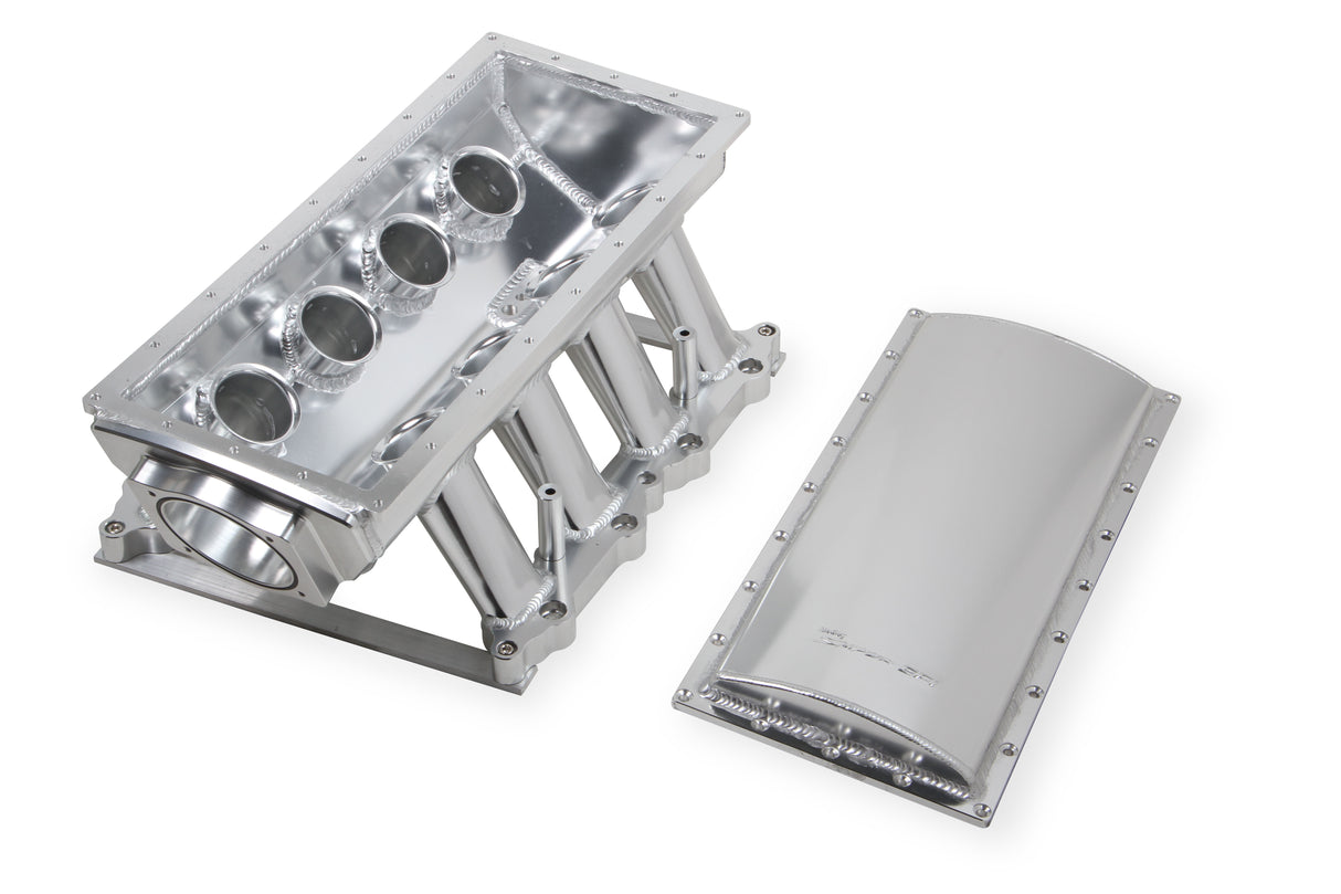 Holley 833151 Sniper EFI Fabricated Race Intake Manifold - 2011-14 Ford 5.0L Coyote - Silver