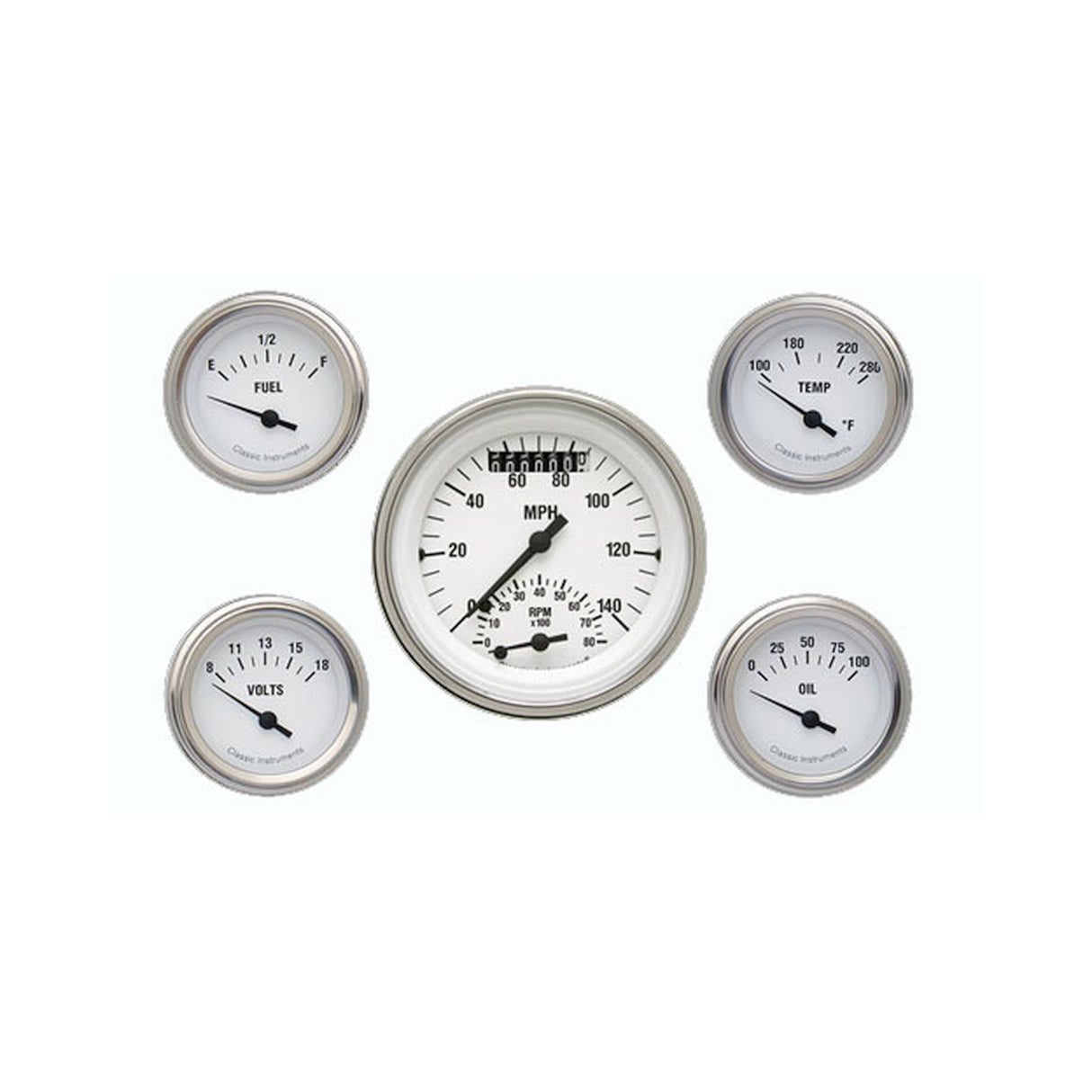 Classic Instruments White Hot Five Gauge Set - WH35SLF