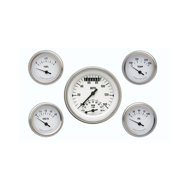 Classic Instruments White Hot Five Gauge Set - WH35SLF