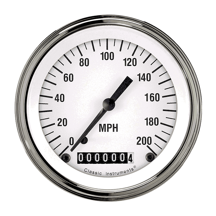 Classic Instruments White Hot 3 3/8" Speedometer - WH57SLF