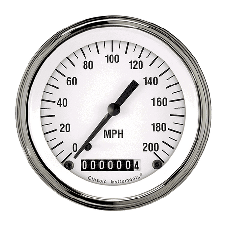 Classic Instruments White Hot 3 3/8" Speedometer - WH57SLF