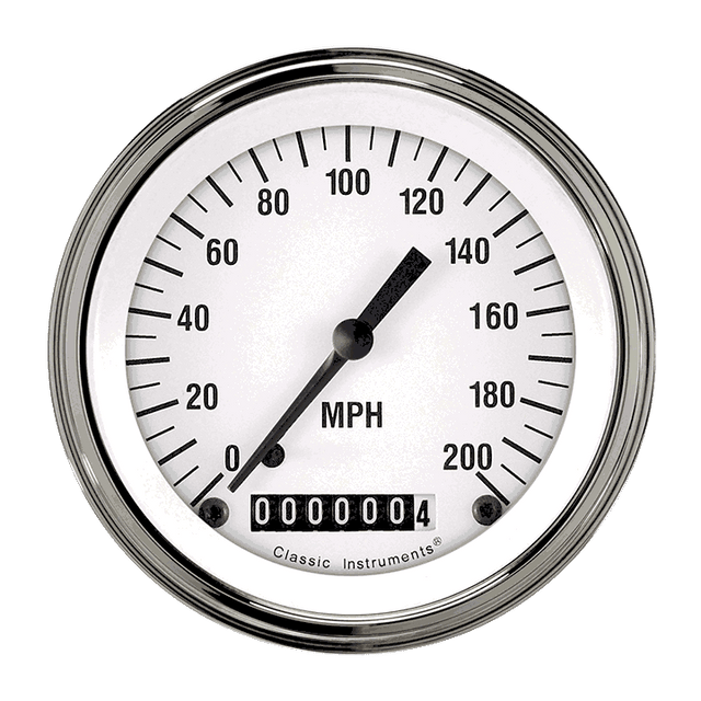 Classic Instruments White Hot 3 3/8" Speedometer - WH57SLF