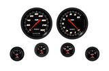 Classic Instruments Velocity Black Six Gauge Set 51 - VS51BBLF