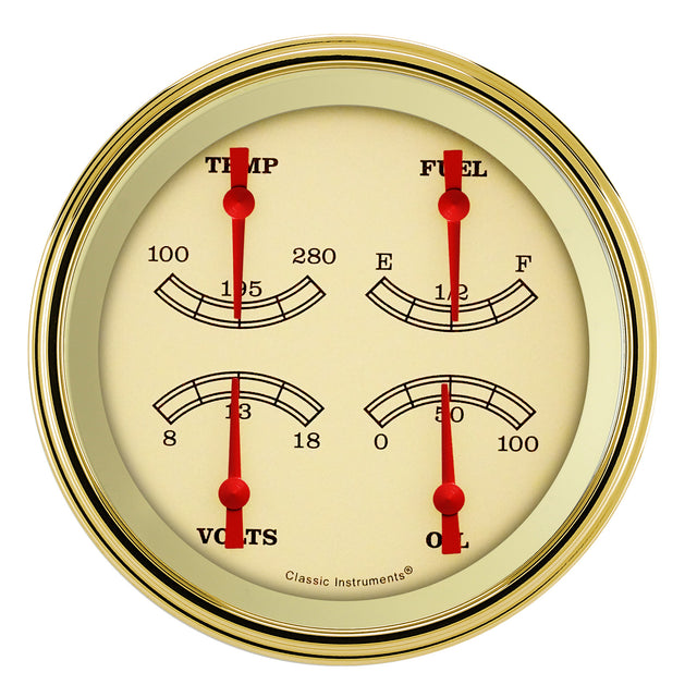 Classic Instruments Vintage 5" Quad Gauge (240-33 Ohm) - VT75GLC