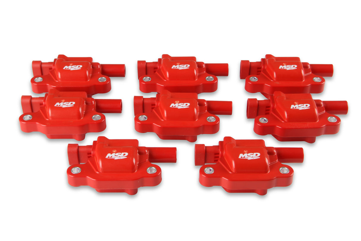 MSD Ignition Coil - Blaster Series - LS2/LS3/LS4/LS7/LS9 Engines - Red - 8-Pack - 82658