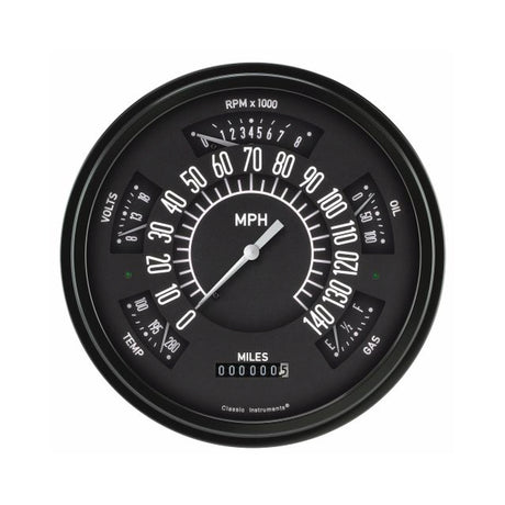 Classic Instruments 66-67 FORD BRONCO BLACK STAINLESS - FB66BSLF