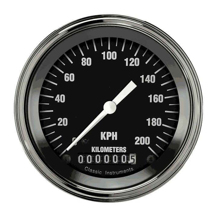 Classic Instruments HOT ROD 3IN SPEEDO 200 KPH - HR59SLC