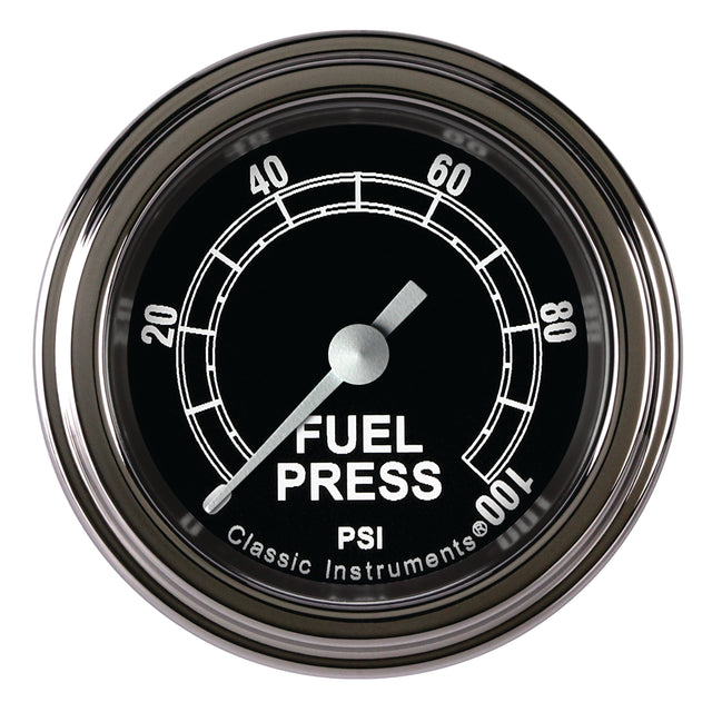 Classic Instruments Traditional 2-1/8" Fuel Pressure Gauge (100 PSI) - TR146SLF