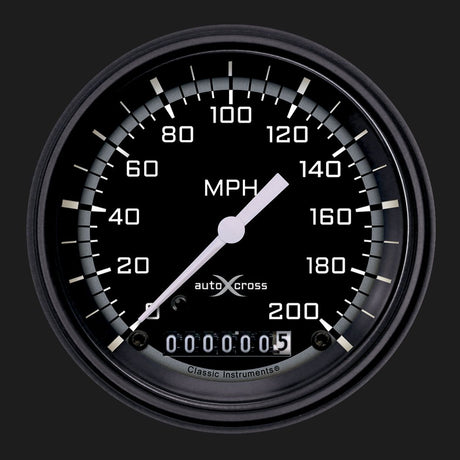 Classic Instruments AutoCross Gray 3 3/8" Speedometer - AX57GBLF
