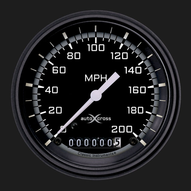 Classic Instruments AutoCross Gray 3 3/8" Speedometer - AX57GBLF