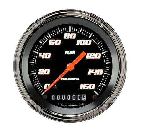Classic Instruments VELOCITY BLACK 3IN SPEEDO 160MPH - VS55BSLF