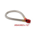 NOS Stainless Steel Braided Hose -4AN to -3AN 1-foot Red - 15341NOS