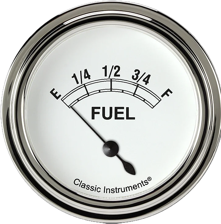 Classic Instruments Classic White 2-5/8" Fuel Level Gauge - CW209SLF