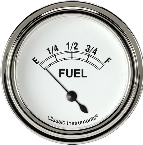 Classic Instruments Classic White 2-5/8" Fuel Level Gauge - CW209SLF