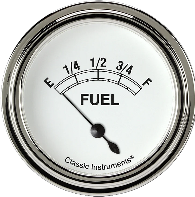 Classic Instruments Classic White 2-5/8" Fuel Level Gauge - CW209SLF