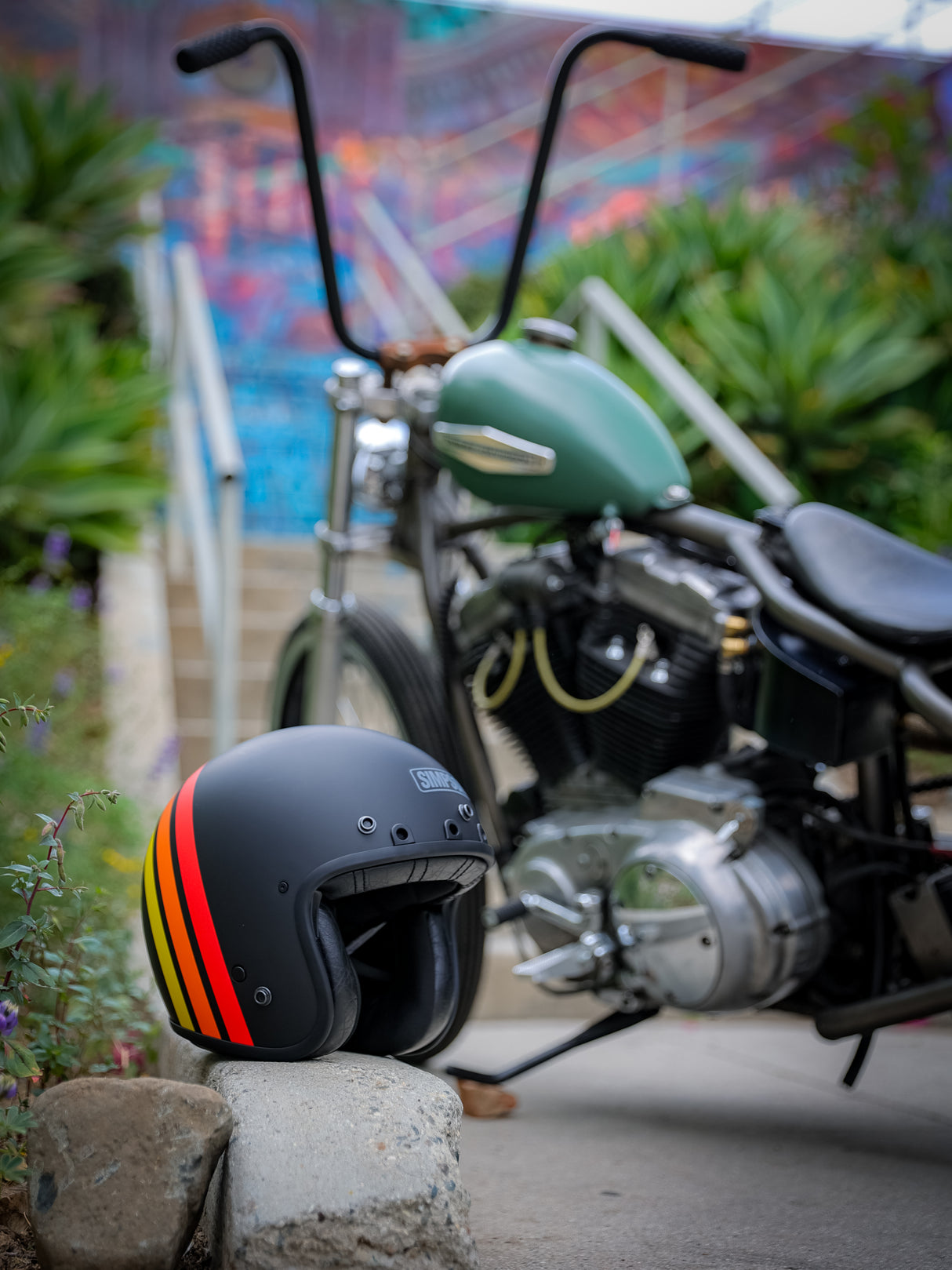 Simpson Motorcycle CHOPPER HELMET US ELWOOD LARGE - CHOPEWLG
