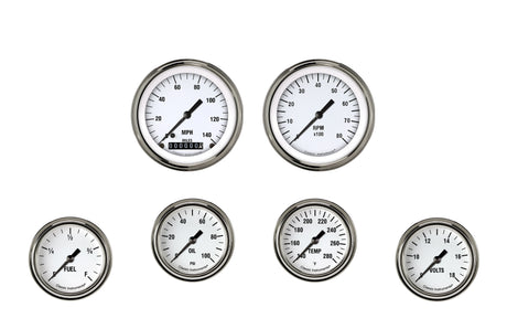 Classic Instruments White Hot Six Gauge Set 301 - WH301SLF