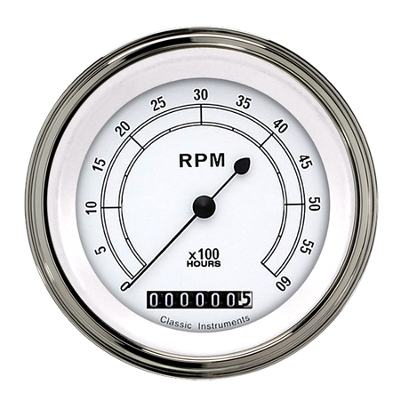 Classic Instruments Classic White 3 3/8" Tachometer - CW60HSLF