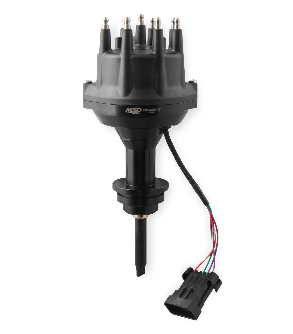 MSD Black, Chrysler 318-360 Dual Sync Distributor - 23813