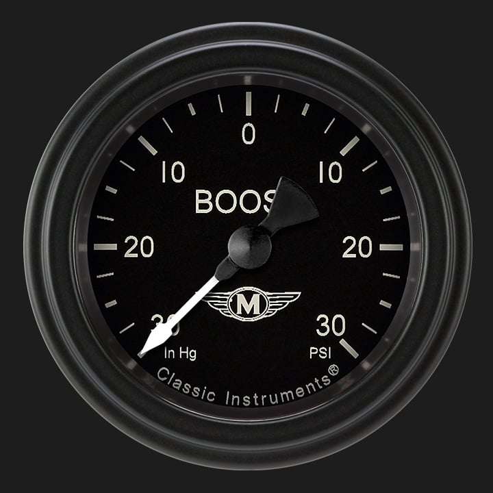 Classic Instruments Moal Bomber 2 1/8" Boost/Vac Gauge - MA141BLF