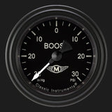 Classic Instruments Moal Bomber 2 1/8" Boost/Vac Gauge - MA141BLF