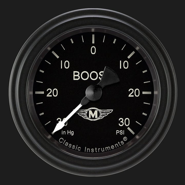 Classic Instruments Moal Bomber 2 1/8" Boost/Vac Gauge - MA141BLF