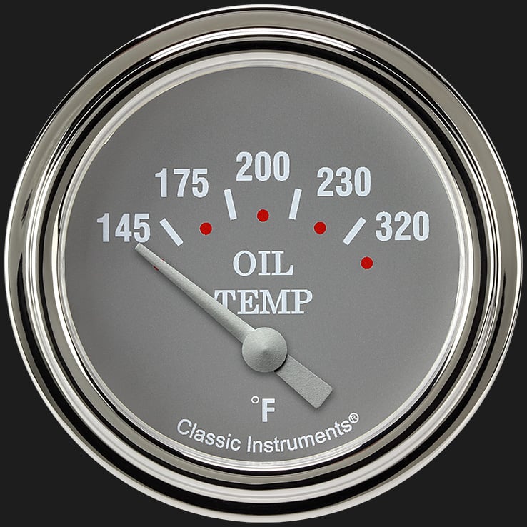 Classic Instruments Silver Gray 2 5/8" Oil Temperature Gauge - SG228SLF